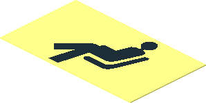 Sticker  1.1 x  1.9 with Black Waiting Room Pictogram on Transparent Background