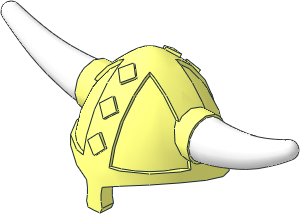 Minifig Helmet Viking with White Horns (Complete)