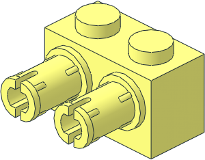 Brick  1 x  2 with  2 Pins with Squared Centre Hole