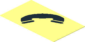 Sticker  1.1 x  1.9 with Black Telephone on Transparent Background