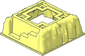 Baseplate 16 x 16 Raised with Shaped 10 x 10 Hole and 4 Pegholes