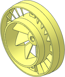 Turbine Fan 16 / 8 Blade 10 Diameter with Case