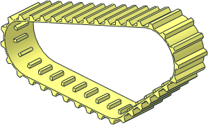 Caterpillar Track 2.5 Wide with 36 Ridges (Formed for 3 Wheel Rim 20 x 30 Scalene)