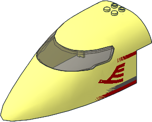 Plane Front  8 x 16 x  5 with Trans Brown Windshield and Red Airline Bird Pattern