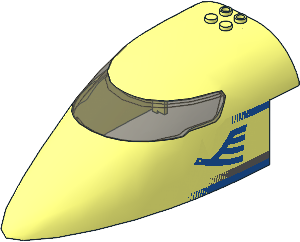 Plane Front  8 x 16 x  5 with Trans Brown Windshield and Blue Airline Bird Pattern