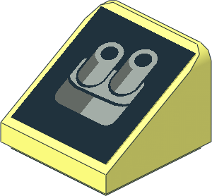 Slope Brick 31  1 x  1 x 0.667 with Twin Exhaust Pipes Right Sticker