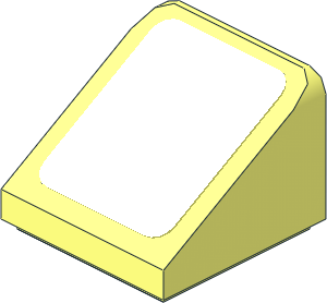 Slope Brick 31  1 x  1 x 0.667 with White Rounded Corners Sticker