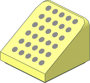 Slope Brick 31  1 x  1 x  0.667 with 30 Silver Dots Pattern