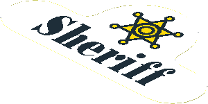 Sticker  3.4 x  6.3 with "Sheriff" Sign