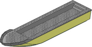 Boat Hull Floating 51 x 12 with Light Bluish Grey Top