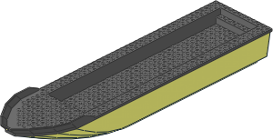 Boat Hull Floating 51 x 12 with Dark Bluish Grey Top