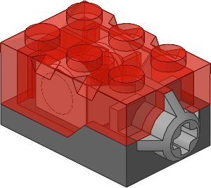 ~_Electric Light Brick  2 x  3 x  1.333 - TrRed Top - Red LED (Obsolete)