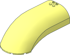 Windscreen 16 x  8 x  6 Curved with  3 Pin Holes