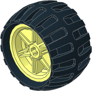 Wheel Rim 20 x 30, 6 Spokes, Ribs with Tyre 43.2 x 26 Balloon Small