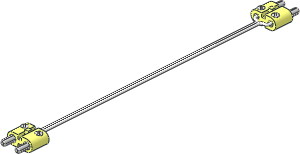 Electric Cable White with Plugs (Type 2) Twin Cross-Cut Pin