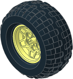 Wheel Rim 26 x 43 with 6 Spokes and 6 Pegholes with Tyre 38/ 50 x 43 Off Road