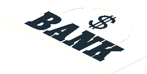 Sticker  3.4 x  6.0 with "$" and "BANK" Sign