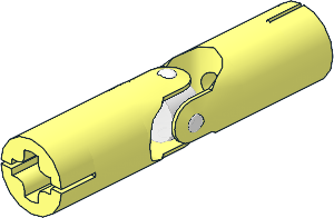 Technic Universal Joint 4L with Slotted Ends with Milky White Centre Type 1 (Complete)