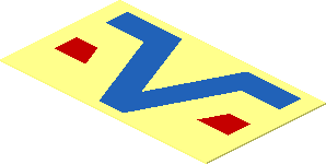 Sticker  1.1 x  1.9 with Blue V and Red Lines