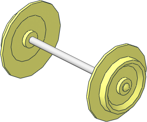 ~Axle Steel  5 x 100 LDU with Two Train Wheels with Closed Centres