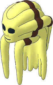 Minifig Head Nautolan with Black Eyes & Mouth and Brown Tentacle Bands Pattern