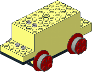 Electric Train Motor  4.5V  4 x 12 x  4 Black Base Red Wheels