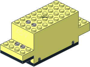 Electric Train Motor  4.5V  4 x 12 x  4 with "4.5V" Pattern and Black Base