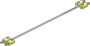 Electric Cable White with Plugs (Type 2) Single Cross-Cut Pin