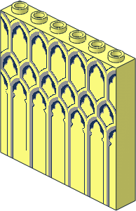 Panel  1 x  6 x  5 with Light Bluish Grey Ironwork Pattern