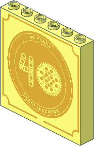 Panel  1 x  6 x  5 with Metallic Gold "40 Years LEGO Education" Badge Pattern