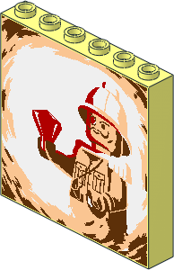 Panel  1 x  6 x  5 with Baron von Barron and Red Diamond Pattern