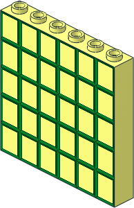 Panel  1 x  6 x  5 with Green and Dark Green Window Pane Pattern