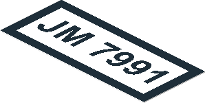 Sticker  0.6 x  2 with "JM 7991"