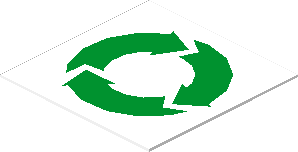 Sticker  0.9 x  0.9 with Round Green/White Arrows