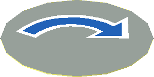 Sticker  1.75 x  1.75 Round with Quarter Circle Arrow