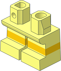 Minifig Hips and Legs Short with Yellow Horizontal Stripe Pattern