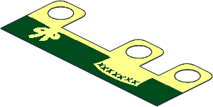 Minifig Skirt  1.1L with Straight Bottom with Dark Green Apron Pattern