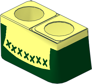 Minifig Skirt  1.1L with Straight Bottom with Dark Green Apron Pattern (Formed)