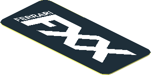 Sticker  0.9 x  1.9 with Logo Ferrari "FXX" White on Black Background