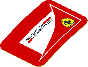 Sticker  1.0 x  0.8 with Left Logo Scuderia Ferrari on Red Background (Formed)