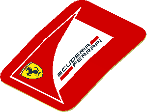 Sticker  1.0 x  0.8 with Right Logo Scuderia Ferrari on Red Background (Formed)