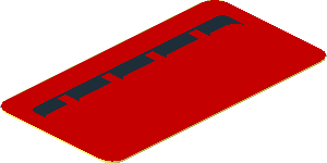 Sticker  1.8 x  1 with Right Black Deflectors on Red Face