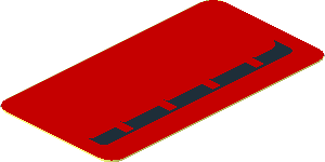 Sticker  1.8 x  1 with Left Black Deflectors on Red Face