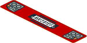 Sticker  0.8 x  4 with Headlamps and "AW281EF" Licence Plate on Red Background