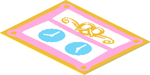 Sticker  1.5 x  1.9 with Two Clocks and Pretzel