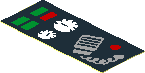 Sticker  0.8 x  1.9 with Green and Red Buttons, 2 Gauges and Intercom Handset