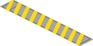 Sticker  0.6 x  3.6 with 10 Yellow Diagonal Stripes and Dark Bluish Grey Lines on Light Bluish Grey Background