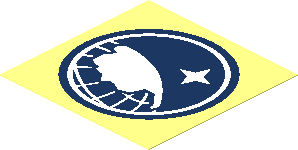 Sticker  1.8 x  1.8 with Arctic Logo 2014 (White on Dark Blue)