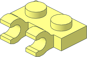 Plate  1 x  2 with  2 Clips Horizontal (Thick C-Clips)