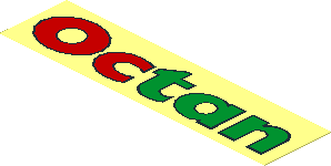 Sticker  1 x  4 with Red/Green "Octan"